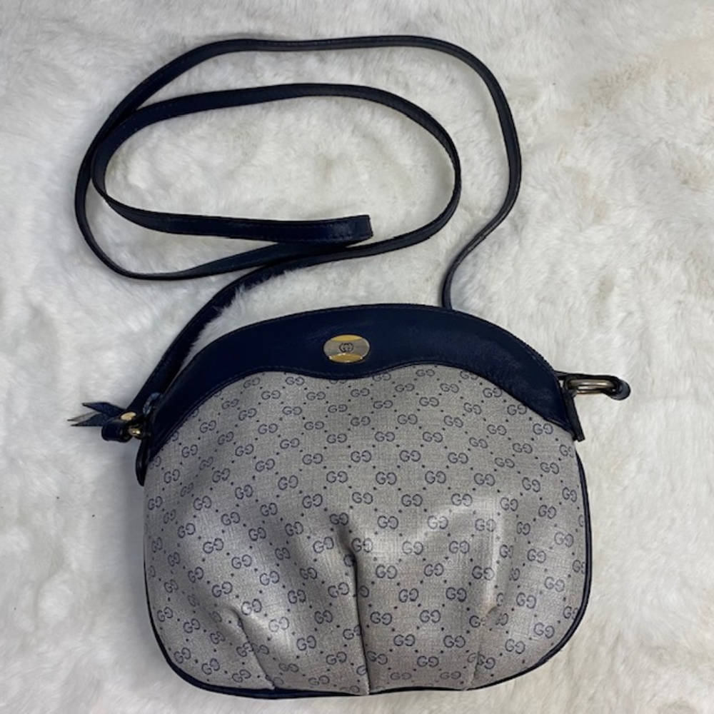 Vintage Gucci Crossbody Bag Navy